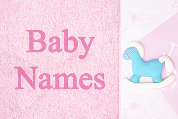 Old fashion pink baby names background