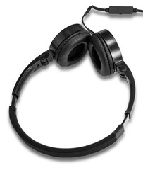 Headphones with wires for relaxation.