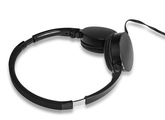 Headphones with wires for relaxation.