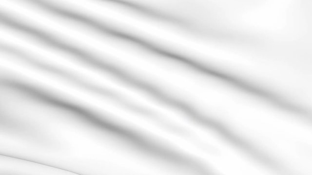 White cloth waving in the wind. Textile wavy bright color. Satin abstract animated in motion.