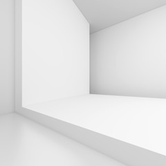 Minimal Gallery Interior. 3d Geometric Background