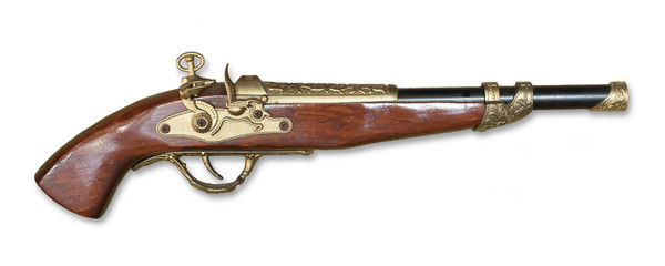 old wooden gun isolated on white background