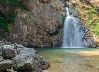 Fototapeta na wymiar Chock Ka Din waterfall in Kanchanaburi Thailand.