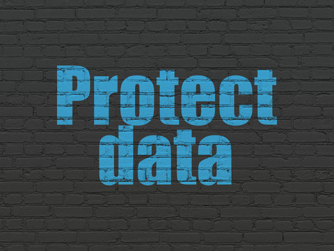 Security concept: Protect Data on wall background