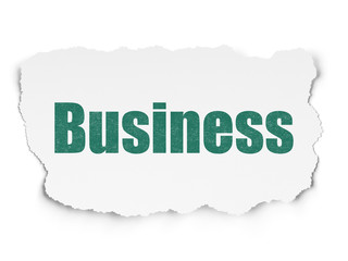 Finance concept: Business on Torn Paper background
