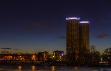 Fototapeta na wymiar Riga,Latvia at night with long exposure
