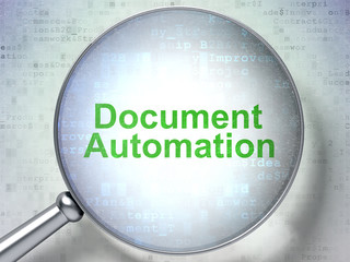 Finance concept: Document Automation with optical glass