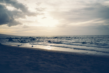 Ocean playing sand beach Hawaii Maui