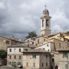 Fototapeta na wymiar Urbania, Italy - August, 1, 2016: inhabited houses in Urbania, Italy