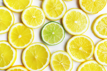 Fototapeta na wymiar Clices of lemons + lime.