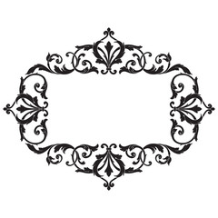 Vintage baroque frame engraving scroll ornament