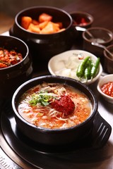 ulkun sundaeguk. Korean Sausage and Rice Soup.