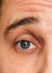 Obraz premium open men's eye. Macro shooting