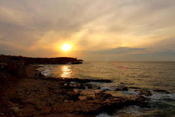 Obraz premium Sunset sea clouds in the evening Crimea