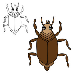 Cute bug isolated on the white background