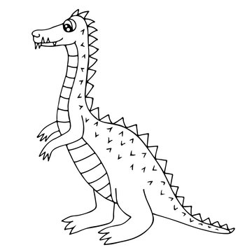 Cute dinosaur or dragon isolated on the white background