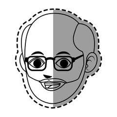 face of elder man smiling icon image vector illustration design 