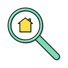 Property search line icon vector concept.
