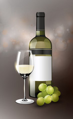 Realistic White Wine Template