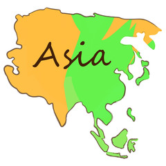 Isolated map of Asia on a white background, Vector illustration