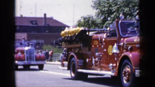 1966: a parade of fire trucks MINEOLA NEW YORK