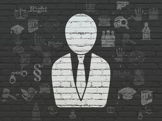 Law concept: Business Man on wall background