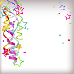 festive background with serpentine and stars