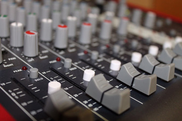 sound desk close up