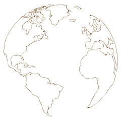 Isolated map of the world, Vector illustration