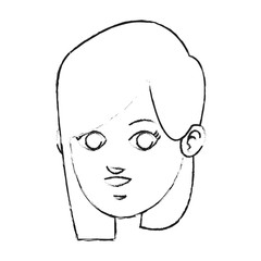 face of young woman icon image vector illustration design 