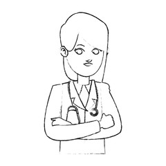 female medical doctor icon image vector illustration design 