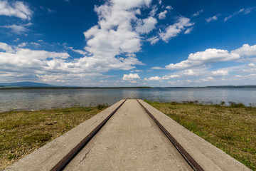Barrier lake Oravska Priehrada in northern Slovakia