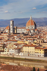 Fototapeta na wymiar top view of the old Florence