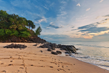 Gloomy tropical sunset