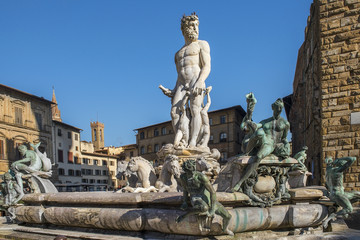 Fototapeta na wymiar fountain of Neptune in Florence
