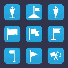 Set of 9 pennant filled icons