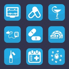 Set of 9 healthcare filled icons