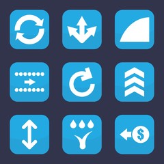 Set of 9 arrows filled icons