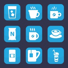 Set of 9 coffee filled icons
