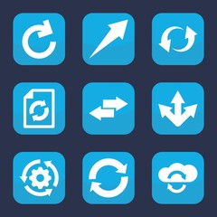 Set of 9 reload filled icons