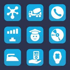 Set of 9 technology filled icons