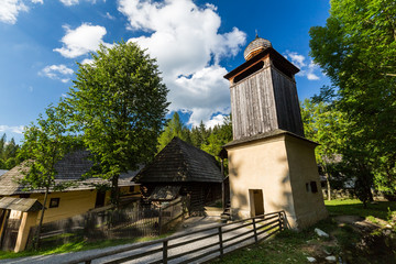 Obraz premium View of the museum village Brestova in Zuberec