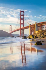 Fotobehang Golden Gate Bridge at sunset, San Francisco, California, USA © JFL Photography