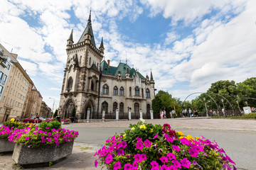 View of historical buildings in the old town part of Kosice in Slovakia