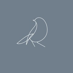 Abstract animal bird logo design vector line art illustration custom logo design inspiration