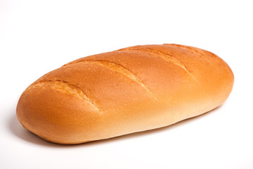 delicious fresh bread on a white background