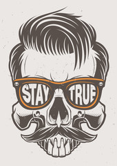 Fashion skull with glass