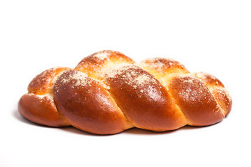 delicious fresh bread sweet roll on a white background