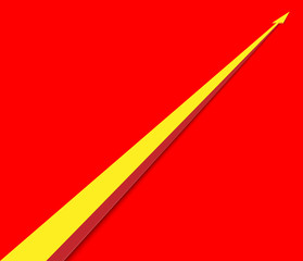 yellow arrow going up on red background
