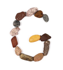 letter g from stone isolated on white